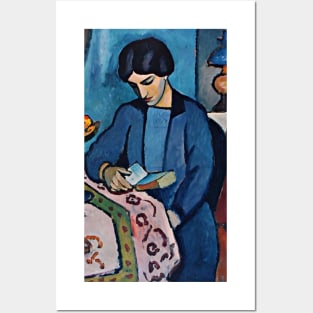 August Macke Art Titled Woman Reading Posters and Art